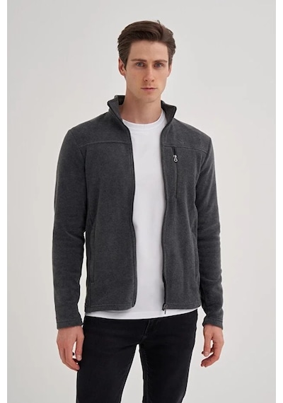 Cazador Caz 56330 Dik Yk. Polar Sweat Hırka Antrasit Antrasit