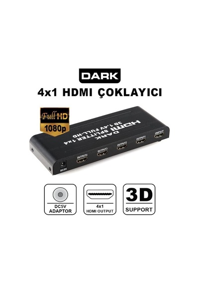 Dark Dk-hd-sp4x1 Full Hd 1 Giriş 4 Port Hdmı Split