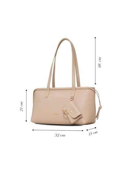 U.s. Polo Assn. Kadın Omuz Çantası Bej-bordo Us25559 Günlük Şık Tasarım, Hafif Ve Kullanışlı Bej