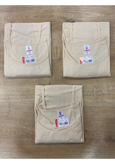 Ceylanoğlu Kadın Ip Askılı Atlet Kaliteli Ve Ucuz / 3 Lü Ekonomik Paket %100 Pamuk Ten