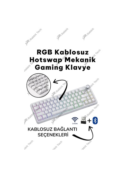 Black Gradiant Rgb Kablosuz Hotswap Mekanik Gaming Klavye Oyuncu Klavye