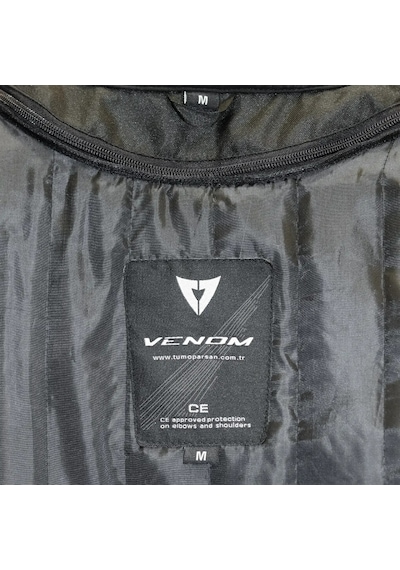 Venom Motosiklet Montu Long Siyah-gri Discovery Mont 4 Mevsim Uzun Motorcu Mont