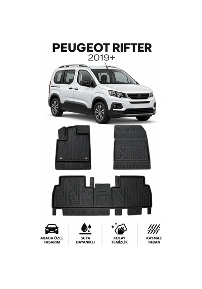 Peugeot Rifter 2021 Karbon Desenli Premium 3d Havuzlu Oto Paspas