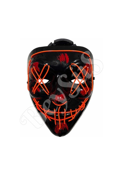 Cadılar Bayramı Siyah Maske Neon Kırmızı Işıklı Tüm Yaşlar
