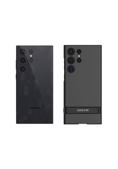 Galaxy S24 Ultra Kılıf Uzaklarda Arama Kamera Korumalı Dikey Standlı Ays Kılıf Gümüş