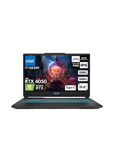 MSI Cyborg 15 A13VE-897XTRHMF89 i7-13620H 48 GB 4 TB SSD RTX4050 6 GB 15.6" W10H Dizüstü Bilgisayar