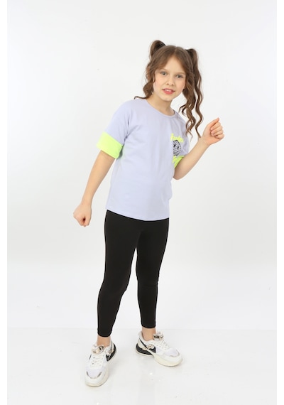 Toontoy Kids Toontoy Kız Çocuk Fearless Smile Baskılı Tişört Mavi