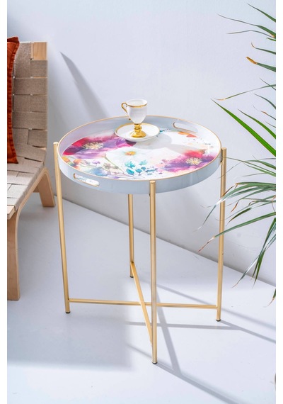 Coco Çıkarılabilir Tepsili Sehpa - 49 Cm Renkli