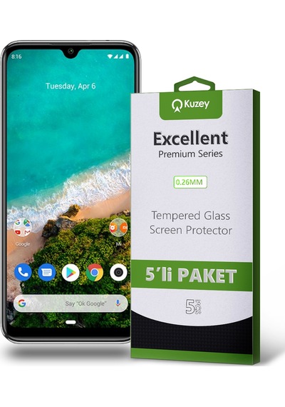 Xiaomi Mi A3 ile Uyumlu Temperli Ekran Koruyucu Kırılmaz Cam Ekonomik 5'li Paket