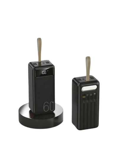 Powerbank 60.000 Mah Taşınabilir Şarj Hızlı El Fenerli Dijital Göstergeli