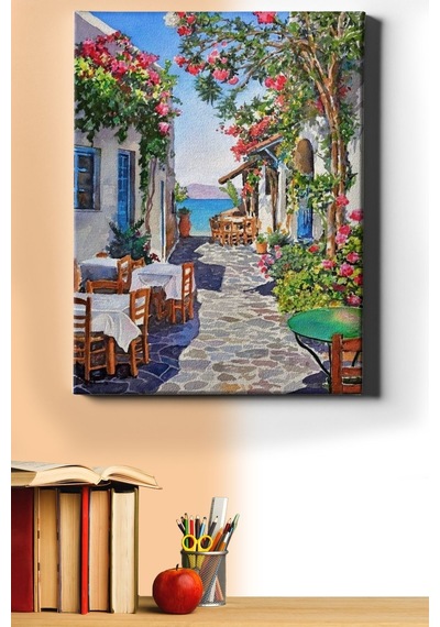 Webstyle Sayılarla Boyama Seti Kasnaklı Çiçekli Sokak Manzarası 50 X 65 Cm