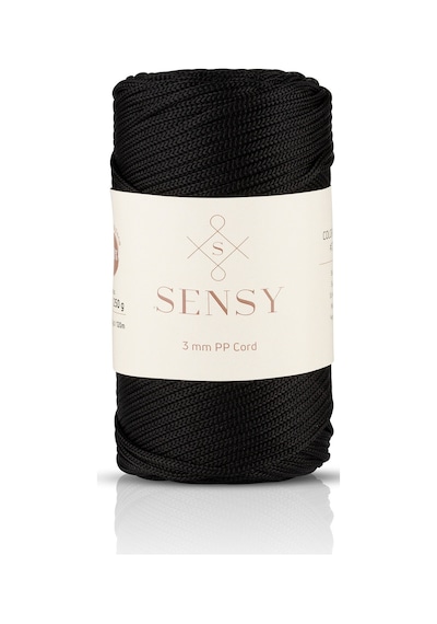 3 Mm - 250 Gr Polyester Makrome Ipi Siyah 120 M Polyester Makrome Ip Supla Ip Ve Çanta Ipliği