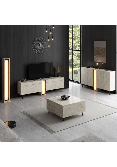 Nova Siyah Demir Ayaklı Rgb Led Işık Sistemli Traverten Konsol Traverten - Siyah Nova Siyah Demir Ayaklı Rgb Led Işık Sistemli Traverten Konsol Traverten - Siyah