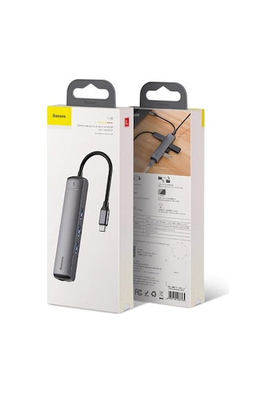 Baseus Usb Type C 6In1 Hdmı 3X Usb 3.0 Rj45 Çoğaltıcı Adaptör