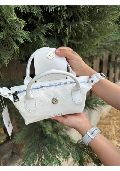 Just Polo Kadın Beyaz Günlük Kullanıma Uygun Hafif & Pratik Mini El Ve Omuz Çantası Shopper