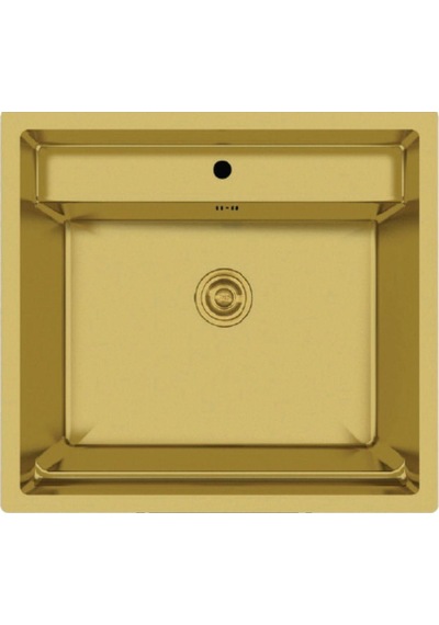 Crauf Poli 6301 Pvd Altın Tek Gözlü 51x58 Cm Paslanmaz Çelik Mutfak Eviyesi Altın