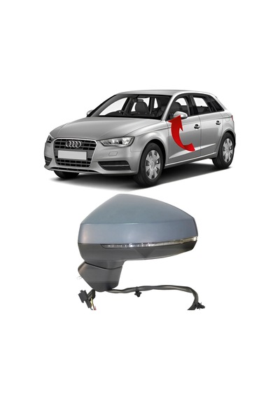 Audi A3 Hb 2012-2019 Sol Ayna Komple Katlanır 10 Pin 8v1857409g