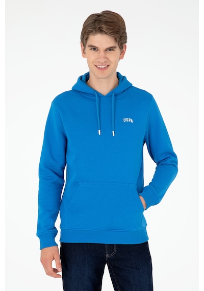 U.S. Polo Assn. Erkek Kapüşonlu Kobalt Mavi Basic Şardonlu Sweatshirt 50295176-VR077