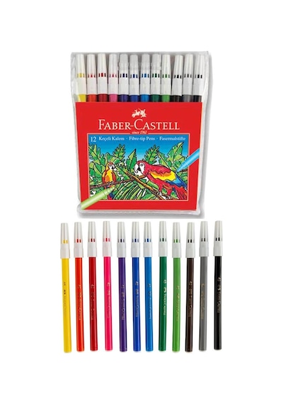 Öğrenci Boyama Seti 4 Lü Faber 12 Renk Sulu Boya Kuru Boya Pastel Boya Keçeli Kalem 12 Li Boya Set Faber Castell Okul Sınıf