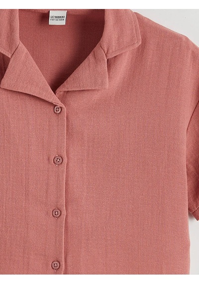 Lc Waikiki Pembe Basic Kız Çocuk Müslin Gömlek Ve Pantolon
