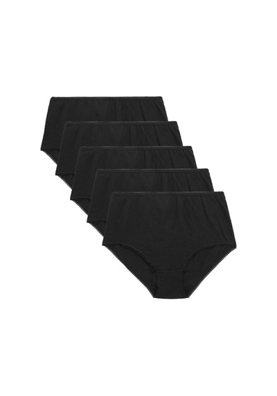 Marks & Spencer 5'li Cotton Lycra Full Brief Külot Seti T61004934p Siyah
