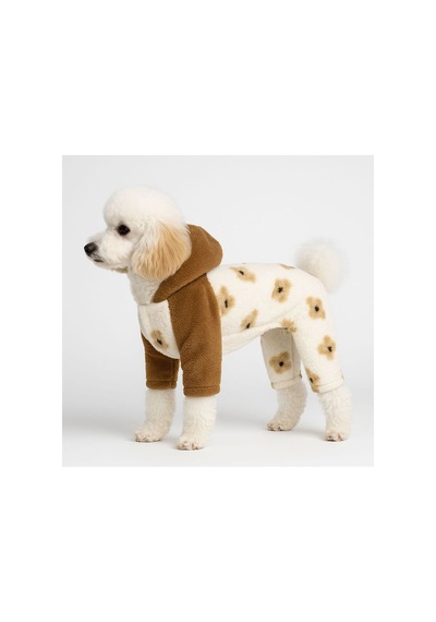 Premium 4 Bacaklı Teddy Mocha Welsoft Tulum Çift Taraflı Yumoş