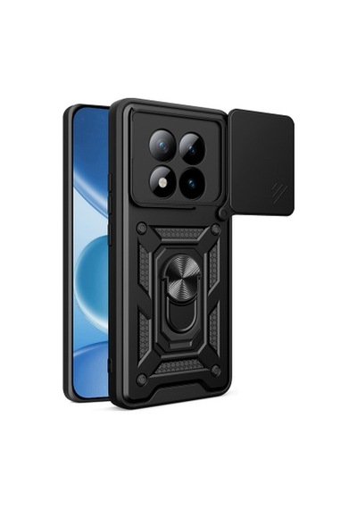 Xiaomi Redmi Note 15 Pro Plus Kılıf Magnetik Standlı Kamera Korumalı Zore Sürgülü Vega Kapak Xiaomi Redmi Note 15 Pro Plus Zore - Siyah