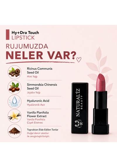 Hydra Touch Doğal Nemlendirici Ruj Dark Cherry 03