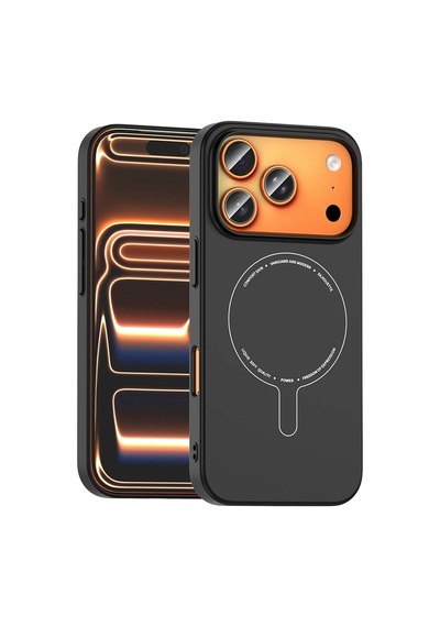 Apple iPhone Uyumlu  Uyumlu 18 Pro Max Kılıf M-safe Şarj Özellikli Kamera Korumalı Zore Elio Sert Pc Kapak Çok Renkli