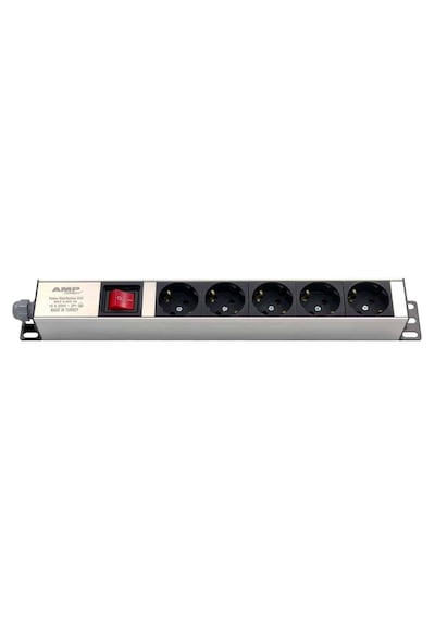 Amp Connect Beş Şebeke Klemensli Anahtarlı Alüminyum Grup Priz