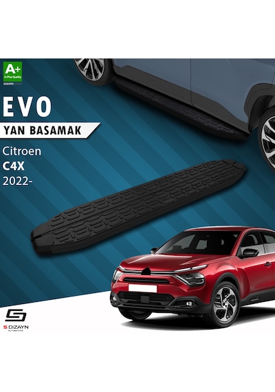 S-dizayn Citroen C4 X Evo Siyah Yan Basamak 183 Cm 2022 Üzeri