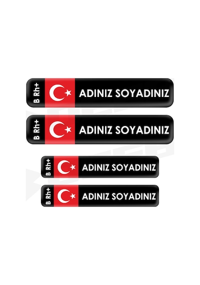 MOTOSİKLET KAN GRUBU STİCKER ETİKET LONG MODEL DAMLA ETİKET