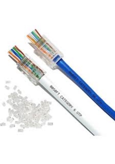 100 Adet Rj45 Cat6 Delikli Pass-through Konnektör Kolay Montaj Network Jak