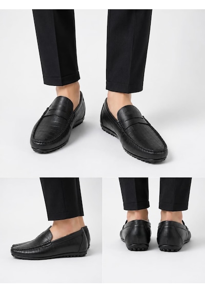 Frank Valentia Fv115 Hakiki Deri Erkek Loafer Ayakkabı Siyah