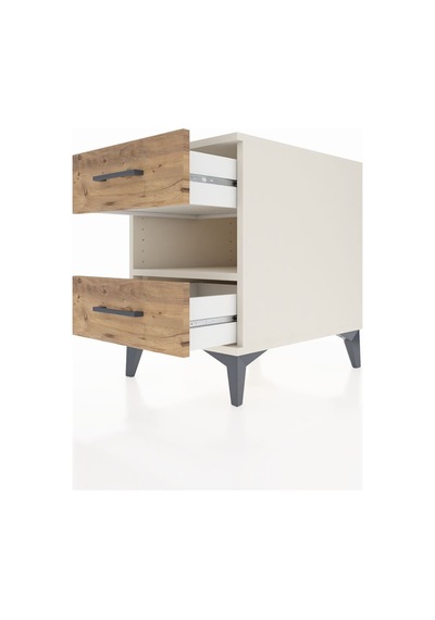 Kronos Komodin Tek Raflı 2 Çekmeceli 44x59x64 Aytaşı-çam Aytası