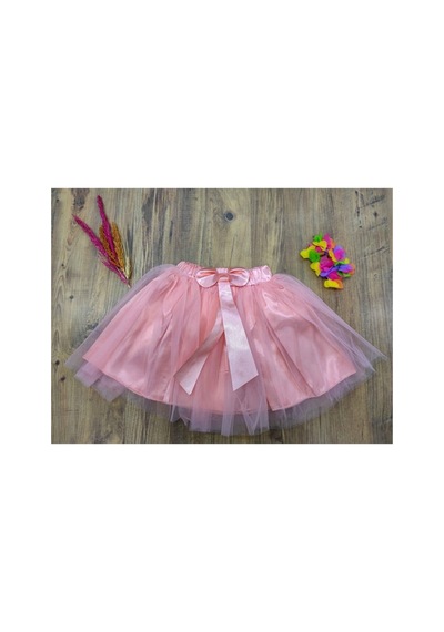 Çlm Store Kız Çocuk Mavi Fiyonklu Hayal Tütü Tüllü Etek Pembe Pembe