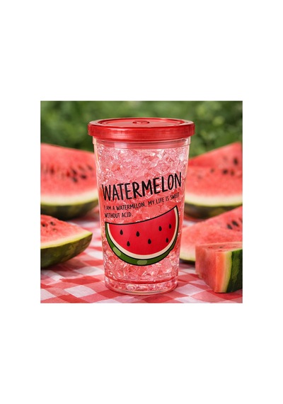Buzlu Kırık Cam Görünümlü Smoothie Bardağı,450ml,sızdırmaz Kapaklı Soğuk İçecek Bardağı,bpa İçermez Kırmızı