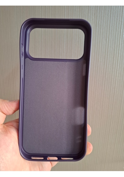 Apple Uyumlu iPhone 17 Pro Max Logolu İçi Kadife Silikon Lansman Kılıf Derin Mor