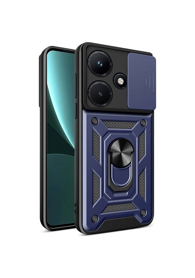 İnfinix Hot 30i İle Uyumlu Kılıf Magnetik Standlı Kamera Korumalı Sürgülü Kapak
