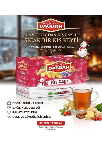Günvit Dağdan Kış Çayı 20 Li Kutu Natürel Sallama Poşet Çay