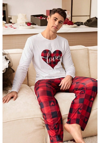 Bella Notte Kırmızı Erkek Ekoseli Çift Pijama Takımı