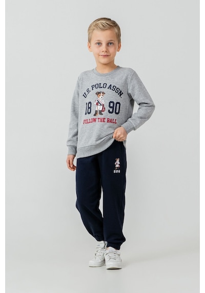 U.S. Polo Assn. Erkek Çocuk Baskılı Gri Uzun Kol Eşofman Takımı Us2632-c-v1 Us2632-c-v1