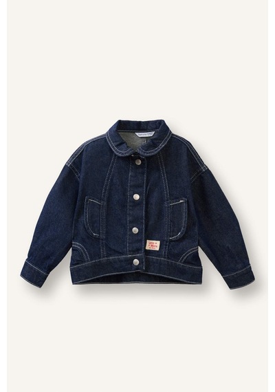 Defacto Polo Yaka Ceket Kız Bebek H2666a526smnm34 Mavi-nm34