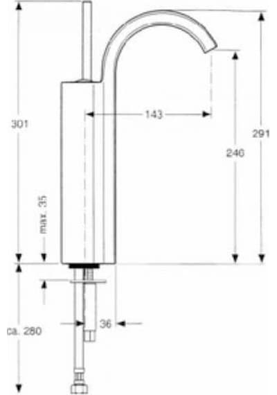 Ideal Standard Jado Glance Yüksek Lavabo Bataryası - A5338aa- Krom