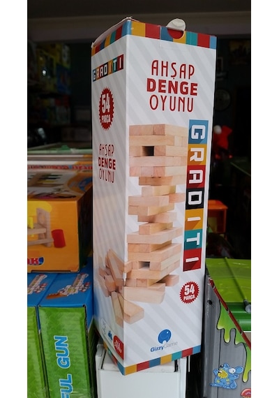 Gradıtı 54 Parça Jenga Ahşap Blok Dengesi Oyunu