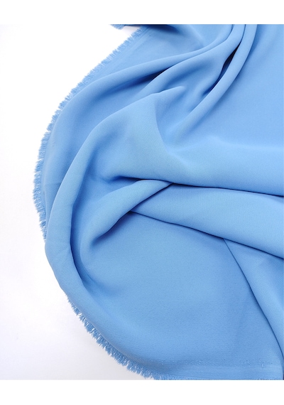 Açık Mavi Renkte 220gr/m2 Dökümlü Yumuşak Suzanna Krep Kumaş Elbiselik & Bluzluk 150x225cm-12628