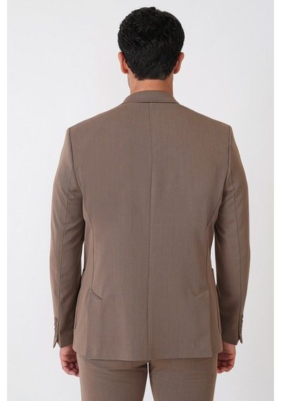 Comfort Fit Esnek Pamuklu Torba Cep Vizon Blazer Ceket C 743