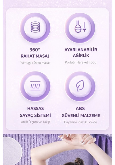 Dijital Lcd Ekranlı Masajlı Hulahoop Ayarlanabilir Ağırlıklı Egzersiz Çemberi Masaj Etkili Bel İnceltme Çemberi Mor - 929626792
