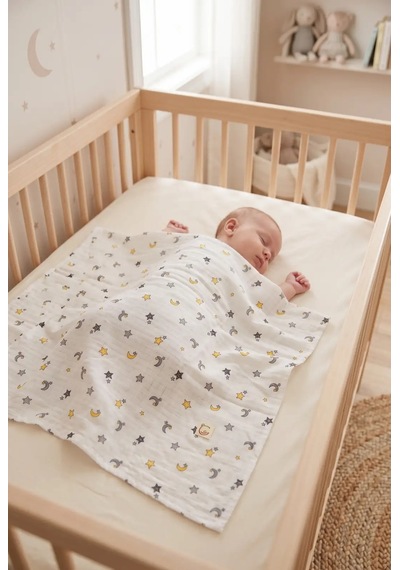 E&f Store Ay Ve Yıldız Desenli Bebek Battaniyesi Çok Renkli