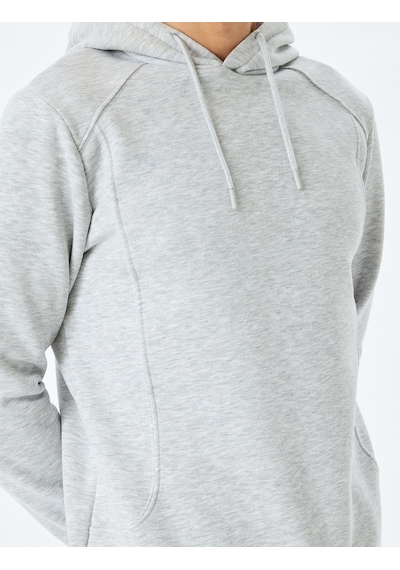 Koton Reglan Kollu Pamuk Karışımlı Kapşonlu Şardonlu Dikiş Detaylı Basic Hoodie Gri 5wam70261mk Koton Reglan Kollu Pamuk Karışımlı Kapşonlu Şardonlu Dikiş Detaylı Basic Hoodie Gri 5wam70261mk